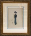 VINTAGE ARTWORK, CLEARED, TURN OF THE CENTURY, LADY, DRESS FIGURE, BRIDAL SUITE