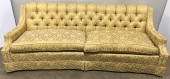 GOLD PATTERNED SOFA, CLYDE PEARSON, VINTAGE, DAMASK