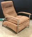 Brown Suede Ethan Allen Mid Century Modern MIDCENTURY MODERN Tufted Reclining Upholstered Armchair