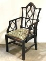ANIMAL PRINT ACCENT CHAIR, 2 AVAILABLE, ASIAN, CHINESE, FRET BACK