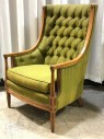 VINTAGE GREEN WINGBACK CHAIR
