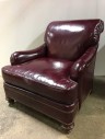Italian Upholstered Leather Arm Chair
