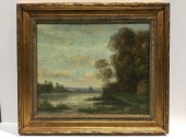 Framed Scenic Nature Water Trees