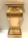 GOLD PAINTED WOODEN PEDESTAL, ORNATE, 2 AVAILABLE