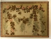 FRAMED TAPESTRY, CLEARED, ANTIQUE, 18TH 19TH CENTURY, VINTAGE NEEDLEPOINT, BOTANICAL, FLORAL, NO GLASS, ANTONIO RAMO GALLERIES, LTD