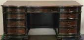 VINTAGE EXECUTIVE DESK, LEATHER TOP, HAS KEYS FOR LOCKED DRAWER, MATCHING OFFICE CHAIR PS035259 AVAILABLE