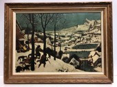Artwork, Painting, Snow, Hunting