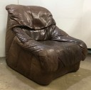 Mid Century Vintage Aged Brown Leather Lounge Chair