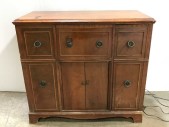 VINTAGE CABINET WITH BUILT IN RECORD, SPEAKER, SILVERTONE RADIONET SELF CONTAINED SYSTEM, CLASSIC, RECORD CABINET, FUNKY