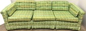 VINTAGE GREEN SOFA, WITH 2 ACCENT PILLOWS