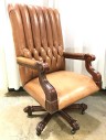 Vintage, Leather Desk Chair, On Wheels