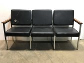 VINYL SOFA, LINED SEATING, INDUSTRIAL, HOSPITAL, WAITING ROOM, OFFICE, RECEPTION
