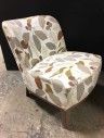 Contemporary Print Upholstered Slipper Chair