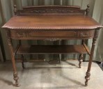 CONSOLE TABLE, ON WHEELS, ANTIQUE