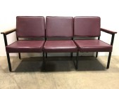 VINYL SOFA, LINED SEATING, INDUSTRIAL, HOSPITAL, WAITING ROOM, OFFICE, RECEPTION, 2 AVAILABLE