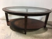 Oval, Dark Brown, Glass Surface, 20'' H ****