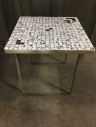 MID CENTURY STONE TOP SIDE TABLE