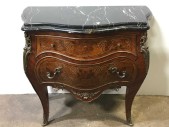 VINTAGE NIGHTSTAND, INLAID, LOUIS XiV, BOMBAY, MARBLE TOP, 2 AVAILABLE