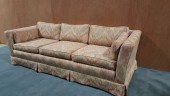 8' X 3' X 2' Vintage Flame Stitch Sofa, With A Rainbow Of Colors, Mid Century