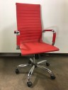 Chair, Office, Leather, Chrome