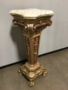 GOLD, HEAVY, ORNATE, MARBLE TOP, CARVED, 2 AVAILABLE