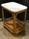 Marble Top Wooden Side Table, Mid Century Modern MIDCENTURY MODERN