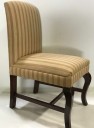 22 Available, Furniture, Fabric Chair, Striped Tan, Brown, Wood Legs, Dining Chair, Deep Seat