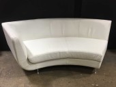 Sofa, White, Leather, Sectional, Arm Side