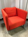 ORANGE RED CLUB CHAIR, 2 AVAILABLE