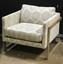 Ballard Designs Memphis Saco Sea Salt Upholstered Arm Chair, Classic Ikat Motif