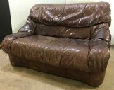 Aged Vintage Brown Leather Sofa Love Seat Two Seater