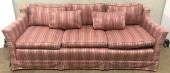 STRIPED SOFA WITH SQUARED ARMS, 2 ACCENT PILLOWS