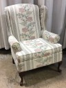 VINTAGE FLORAL CHAIR, MATCHING OTTOMAN AVAILABLE (PS038874)