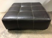 Large Square Leather Ottoman