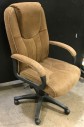 Brown Suede Office Chair Rolling 80's 90's