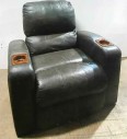 Leather Theatre Recliner With Tortise Shell Cupholders