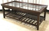 COFFEE TABLE, 4 GLASS TOP INSERTS, 2 MATCHING SIDE TABLES AVAILABLE