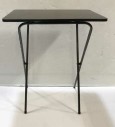 Laminate Tray Table With Black Metal Legs.
