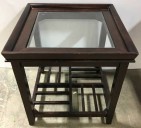 SIDE TABLE, GLASS TOP INSERT, 2 AVAILABLE, MATCHING COFFEE TABLE AVAILABLE
