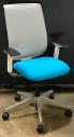 Steelcase Rolling Office Chair, Modern Contemporary With Bright Neon Blue