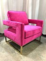 CONTEMPORARY PINK CHAIR, GOLD METAL LEGS, 2 AVAILABLE
