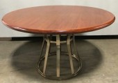 CONFERENCE TABLE, CHROME SLAT BASE, CHERRY WOOD TOP