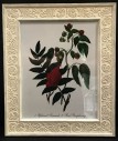 Botanical Illustration Sumac And Raspberry With Carved Wood Frame