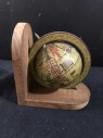 WOODEN GLOBE BOOK END