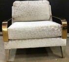 Velvet And Brass Chair, Has Matching Chair And Bed
