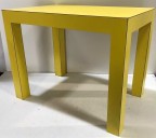 PARSONS TABLES, 2 SIDE TABLES AVAILABLE, 1 BUNCH TABLE AVAILABLE, MIDCENTURY MODERN MID CENTURY MODERN, 60'S, 70'S, CANARY YELLOW, RAY ARTHUR