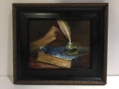 Framed Books Quill Ink